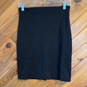 MM Lafleur Classic Black Pencil Skirt Size 2